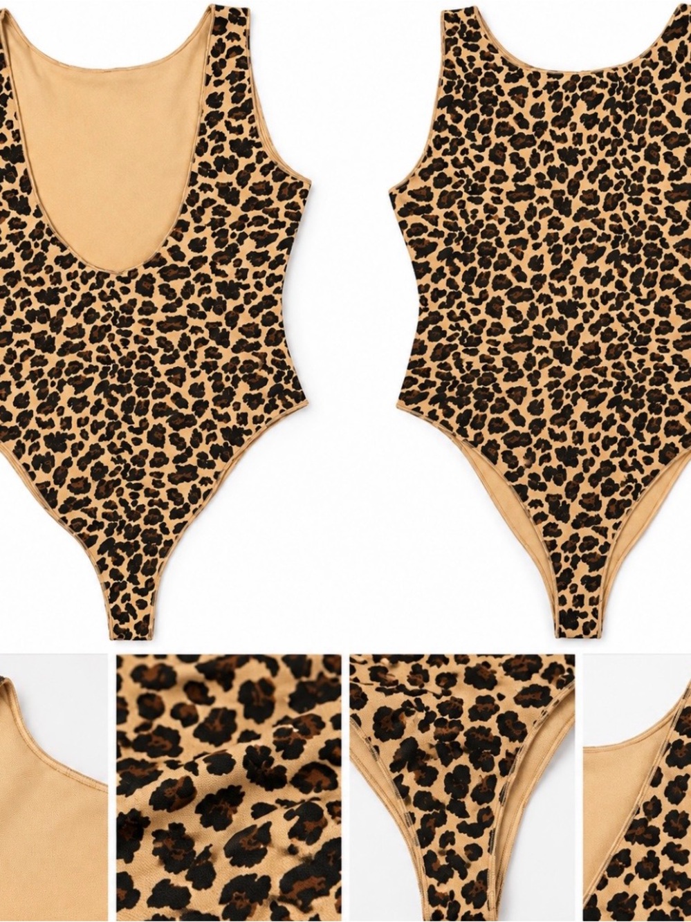 Zara Leopard Print One-Piece Bodysuit Size Large